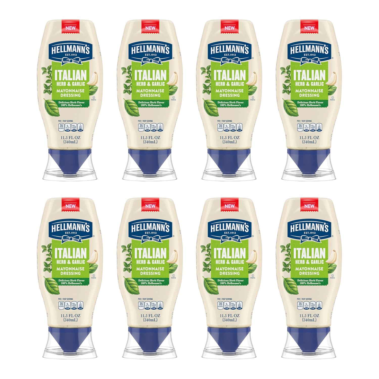 Hellmann's Italian Herb & Garlic Mayonnaise Dressing - 11.5 Oz Jar, Creamy Condiment With Real Herbs, No Artificial Flavors