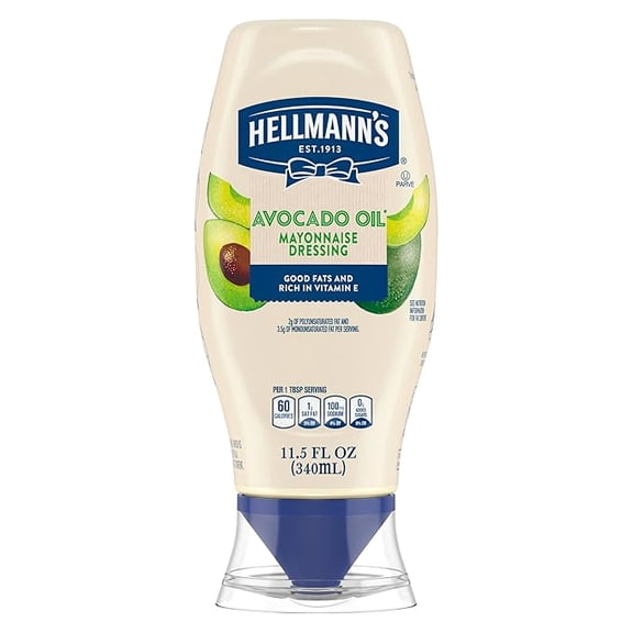 Hellmann's Mayonnaise Dressing Avocado Oil Quality Ingredients with Good Fats, Rich in Vitamin E 11.5 Fl Oz
