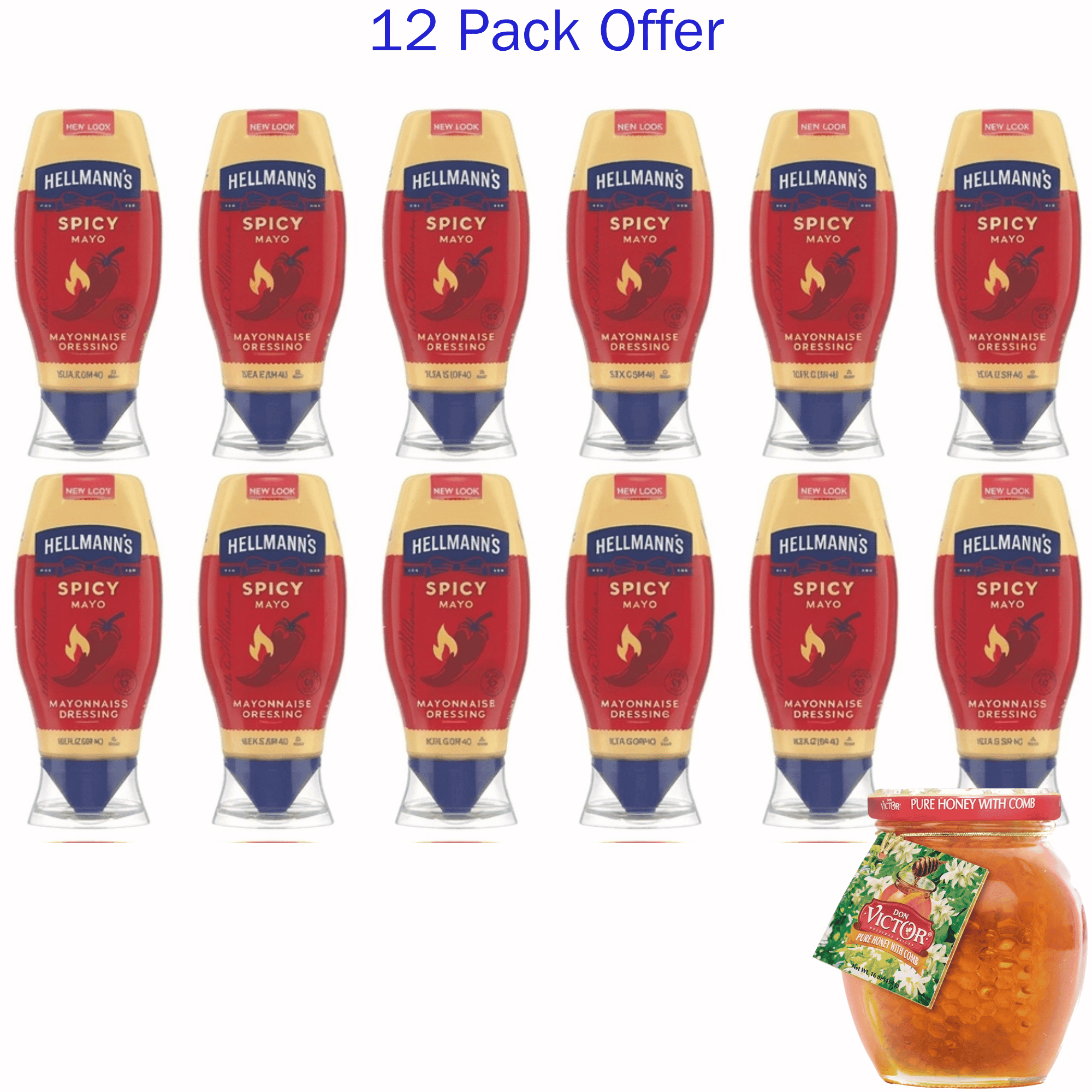 Hellmann's Medium Spicy Mayonnaise Dressing Condiments Made with Real Chili Peppers, 11.5 oz