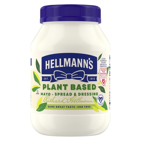 Hellmann's Plant Based Mayonnaise Spread & Dressing Condiments, 30 fl oz Jar