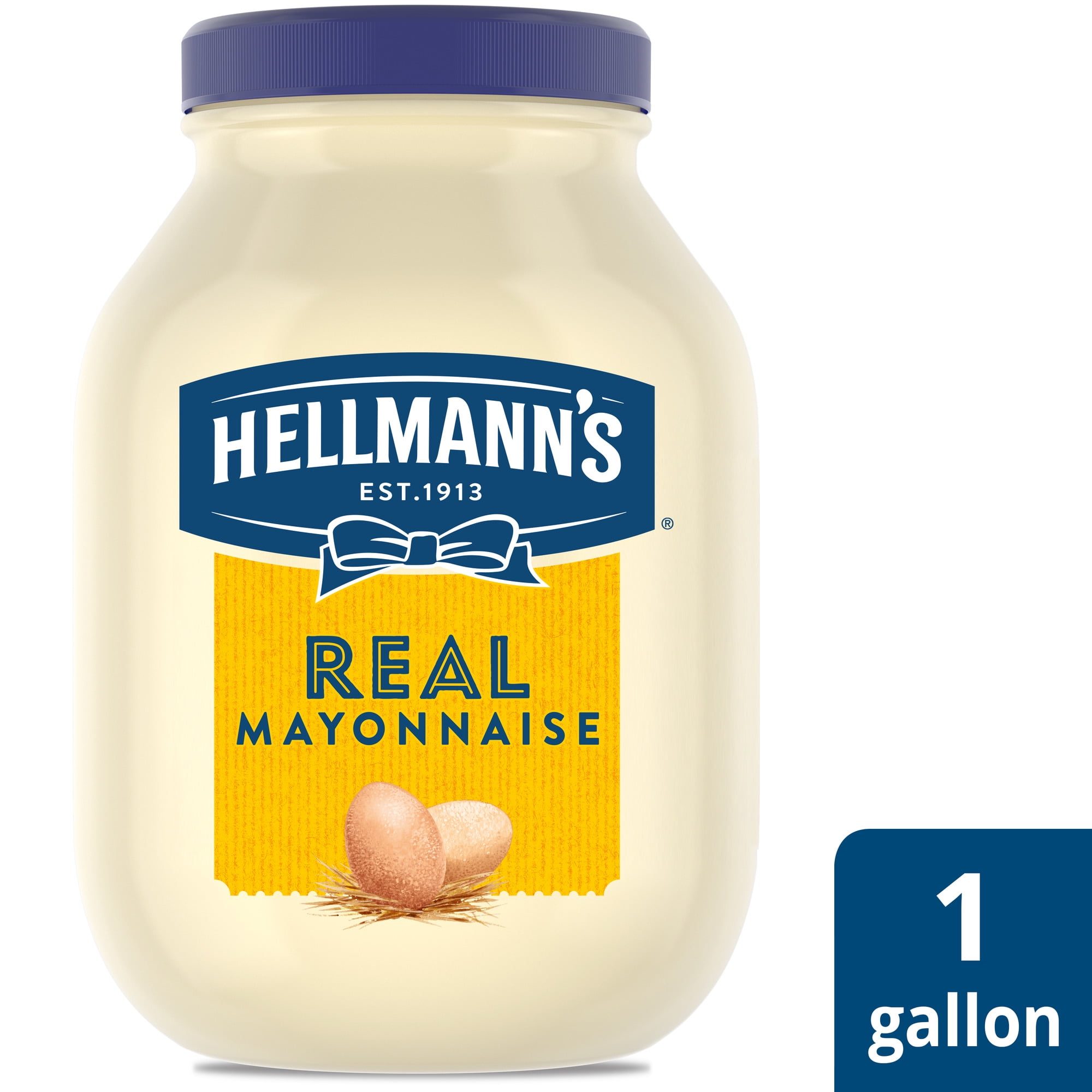 Hellmann's Mayonnaise Real Mayo Jar, Gluten Free Made with 100% Cage-Free Eggs, 128 oz