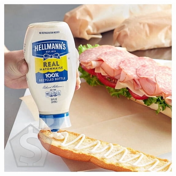 Hellmann's Real Mayonnaise 20 fl. oz. Upside Down Squeeze Bottle - 12/Case