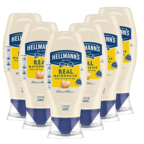 (12 pack) Hellmann's Real Mayonnaise, Sandwich Spread Condiments, 11.5 fl oz Squeeze Bottle