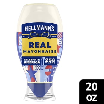 Hellmann's Real Mayonnaise Rich Creamy Condiment Gluten Free, 20 fl oz Squeeze Bottle