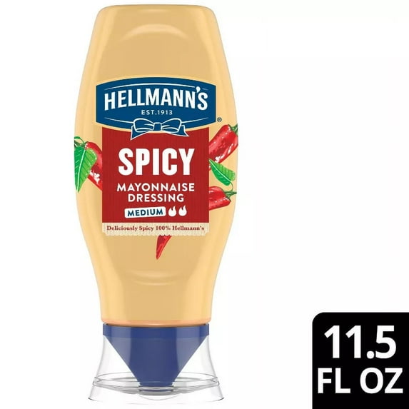 Hellmann's Spicy Mayonnaise Dressing 11.5 fl oz (Pack of 4)