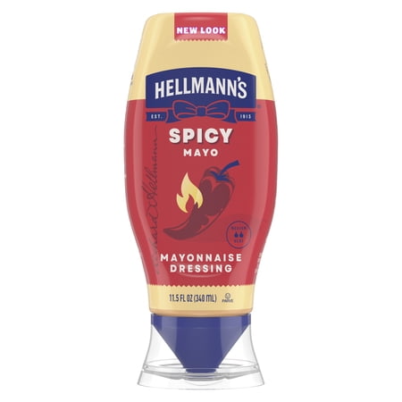 Hellmann's Spicy Chili Pepper Mayonnaise, Dressing Condiments, 11.5 fl oz Squeeze Bottle
