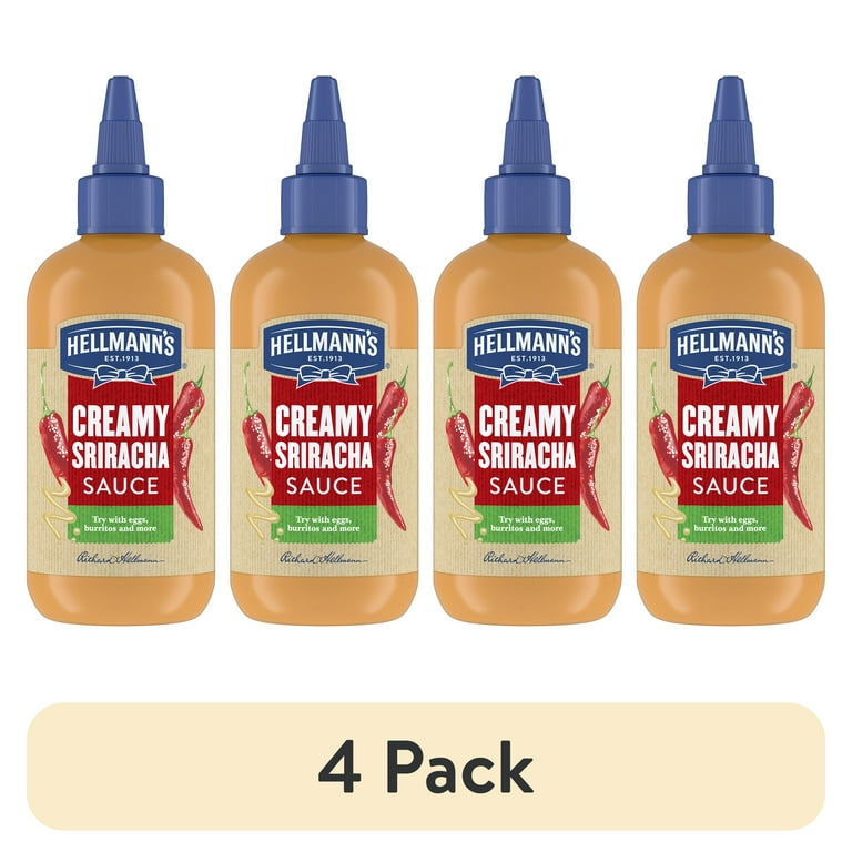 (4 pack) Hellmann's No Artificial Flavors Creamy Sriracha Sauce, 9 oz