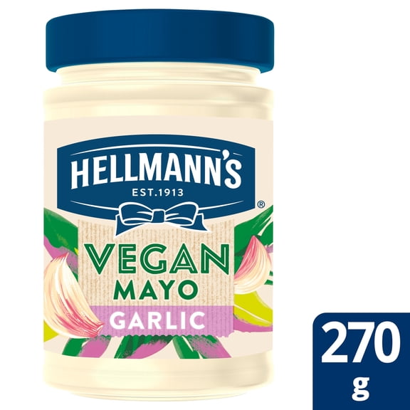 Hellmann's Vegan Garlic Mayonnaise Jar 270g, Imported from Britain