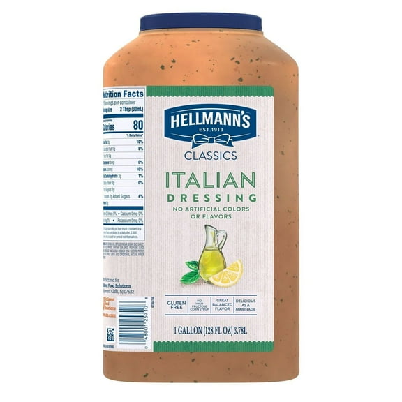 Hellmanns Classics Italian Salad Dressing Jug, 1 Gallon -- 4 per Case.