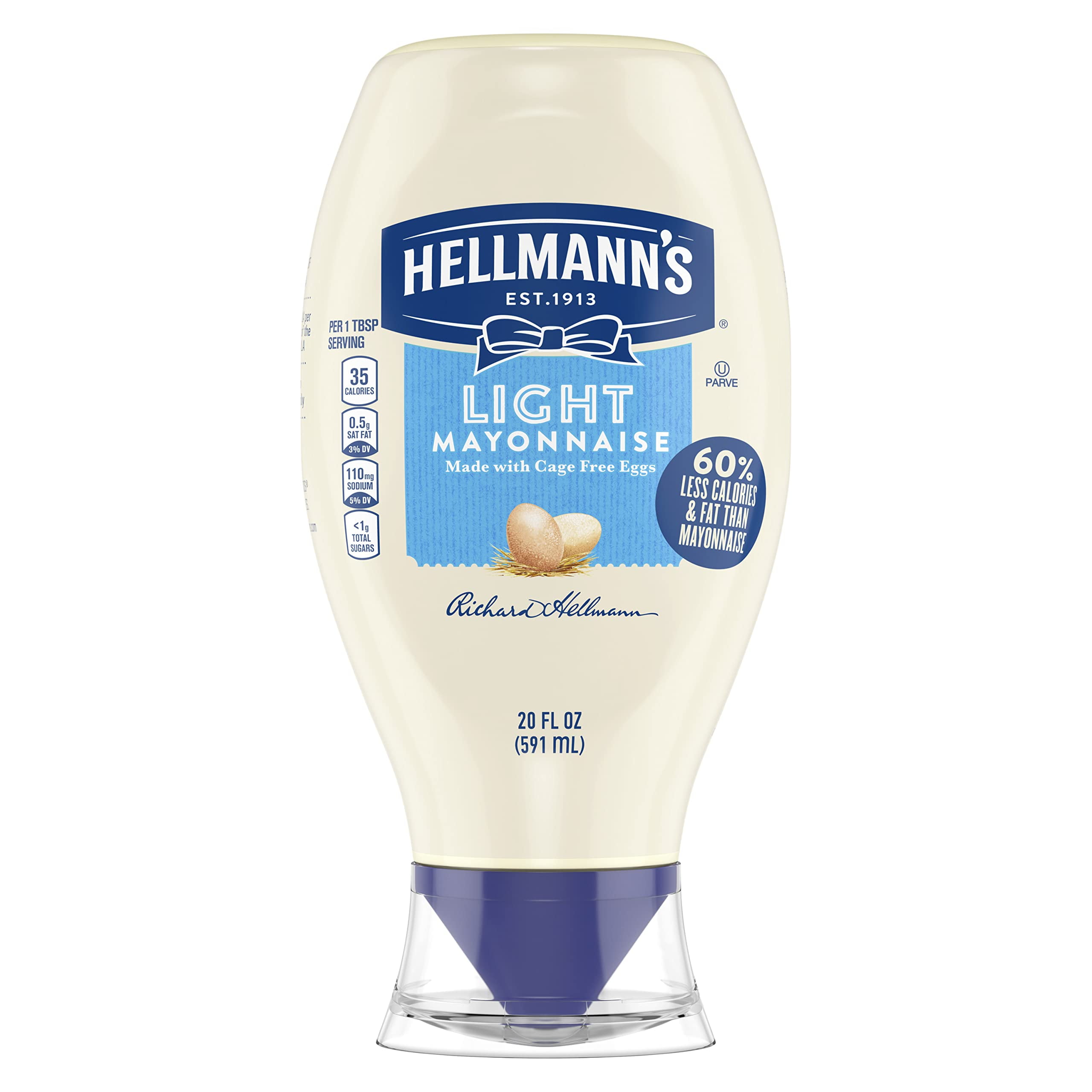 Hellmanns Light Mayonnaise Light Mayo Squeeze Bottle For A Creamy Condiment For Sandwiches And