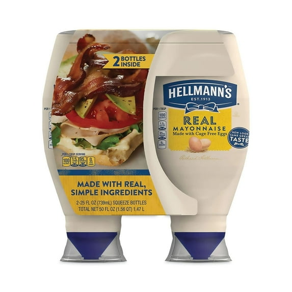 Hellmanns Real Mayonnaise 25 Ounce (Pack of 2)