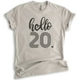 thumbnail image 1 of Hello 20 Shirt, Unisex Women's Men's Shirt, 20th Birthday Shirt, Twentieth Birthday Shirt, B-day Shirt, Light Silk Gray, XX-Large, 1 of 6