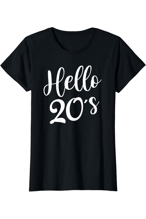 Womens Hello 20's Womens 20th Birthday Gift 20 Year Old Bday Squad T-Shirt