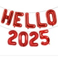Hello 2025 Balloons, 16 Inch Red Hello 2025 Balloons,Hello 2025 Red