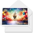 thumbnail image 1 of Hello 2025 Cocker Spaniel Celebrates Happy New Year Firework Balloon 7x5in Folded Greeting Card Cockers Dog Lover Gifts Single Note Card with Envelope - 02024, 1 of 5