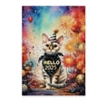 thumbnail image 1 of Hello 2025 Devon Rex Celebrates Happy New Year Firework Balloon Vertical Matte Canvas Poster Cat Lover Kitten Owner Gifts Wall Art Home Decor - 02024, 1 of 5