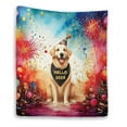 thumbnail image 1 of Hello 2025 Golden Retriever Celebrates Happy New Year Firework Balloon Quilt Blanket Goldens Dog Lover Gifts Idea Cozy Comforter Throw Blanket - 02024, 1 of 5