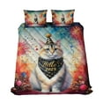thumbnail image 1 of Hello 2025 Manx Celebrates Happy New Year Firework Balloon Quilt Bedding Set Cat Lover Kitten Owner Gifts 1 Blanket Bed Cover 2 Pillowcases - 02024, 1 of 5