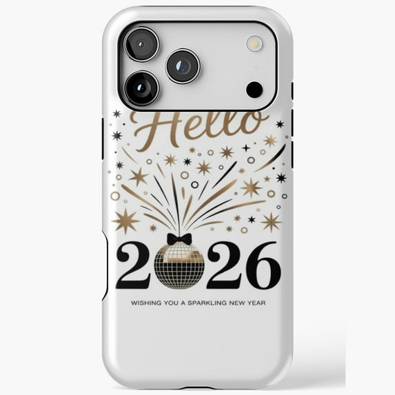 Hello 2026 Disco Ball Party iPhone Case 17 through 11 Pro Max