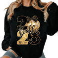 thumbnail image 1 of Hello 2026 Disco Ball Theme Graphic Tee T Shirt Glitter Pattern Tops Suitable Round-neck long-sleeved Black S-3XL, 1 of 6