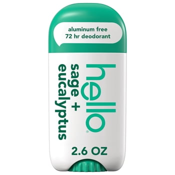 hello Sage + Eucalyptus Aluminum Free Deodorant, Shea Butter, Vegan, 2.6 oz Stick Deodorant