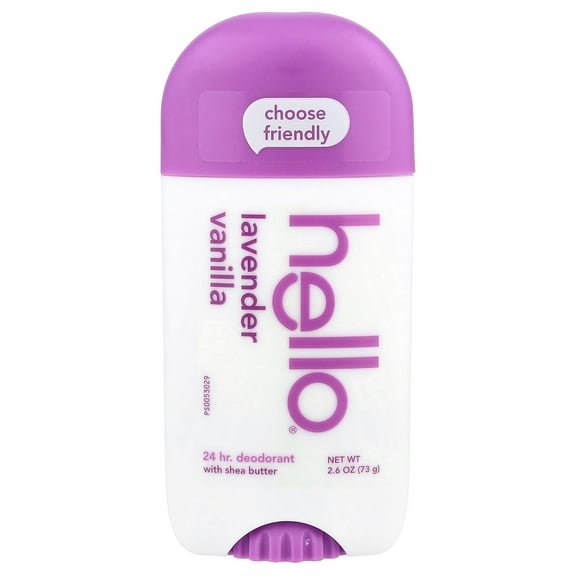 Hello 24 Hr Deodorant with Shea Butter, Lavender Vanilla, 2.6 oz (73 g)
