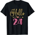 thumbnail image 1 of Hello 24 Years Old Women's 24th Birthday T-ShirtMen and women, Black T-shirt, size: Extra large, 1 of 4