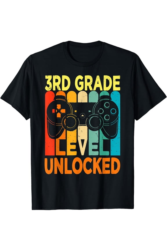 Hello 3Rd Grade Level Unlocked Video Game Back To School Boy T-Shirt