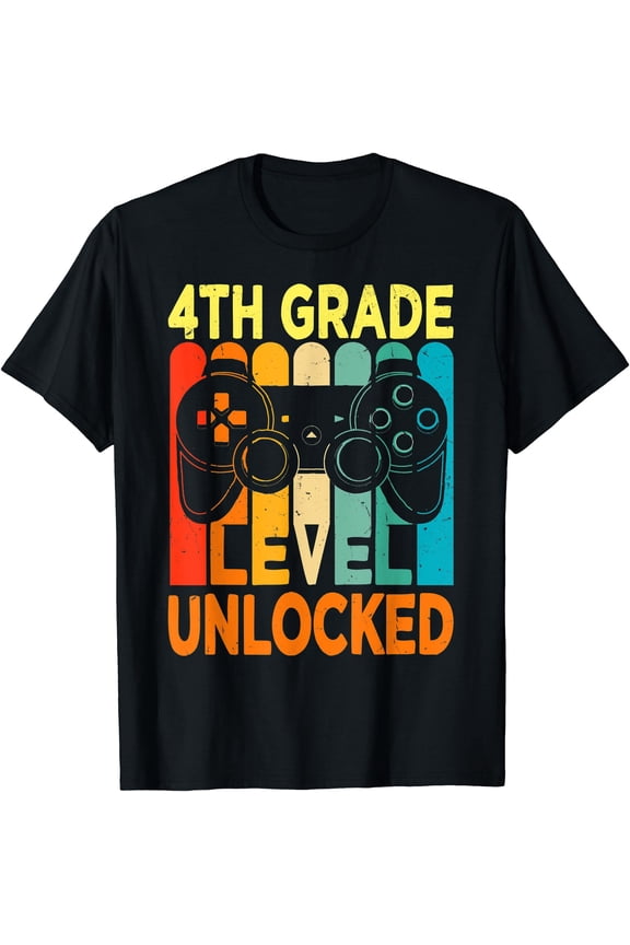 Hello 4Th Grade Level Unlocked Video Game Back To School Boy T-Shirt