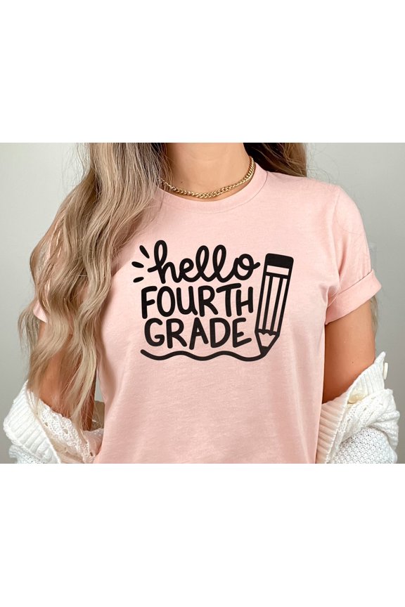 Hello 4th Grade Shirt Teacher Shirt Teacher Shirt Gift Teacher Life Tshirt Teacher Appreci