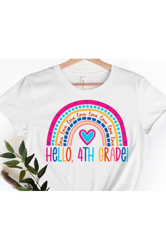 Hello 4th grade ShirtsTeach Love Inspire ShirtBack To School ShirtFourth Grade Teacher Tee