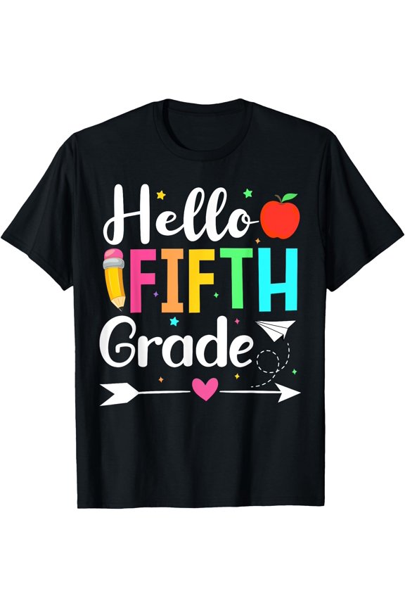 Hello 5th Grade Back to School Hello Fifth Grade Teacher T-Shirt