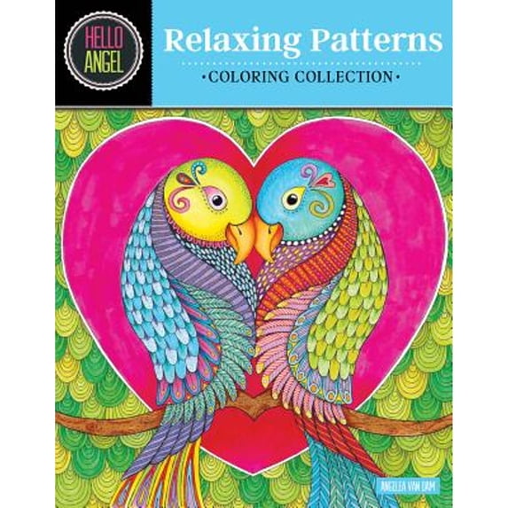 Pre-Owned Hello Angel Relaxing Patterns Coloring Collection (Design Originals) 32 One-Side-Only Designs with Flowers, Animals, Mandalas, Hearts, Uplifting Quotes, Helpful Tips, Paperback