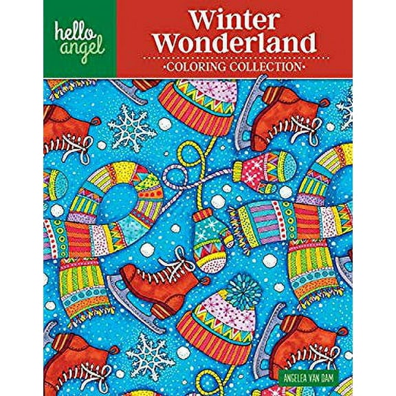 Pre-Owned Hello Angel Winter Wonderland Coloring Collection (Design Originals) 32 One-Side-Only Designs with Snowflakes, Reindeer, Penguins, Ice Skates, ... Inspiration Paperback