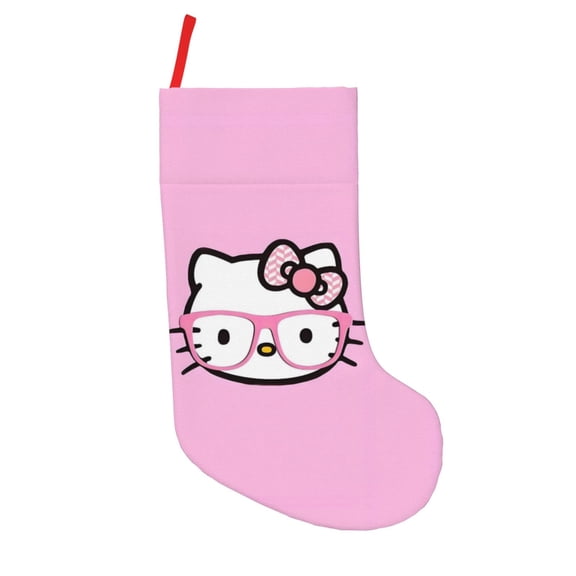 Hello Animal Kitty Christmas Stocking Home Decor Hanging Socks Kits Stuffers Santa Gift
