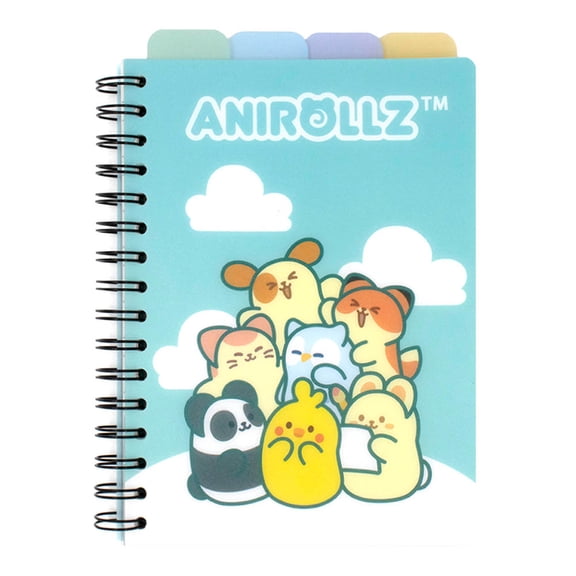 Hello Anirollz Cute Animal Character Detachable Index Tab Subject Notebook : Mint