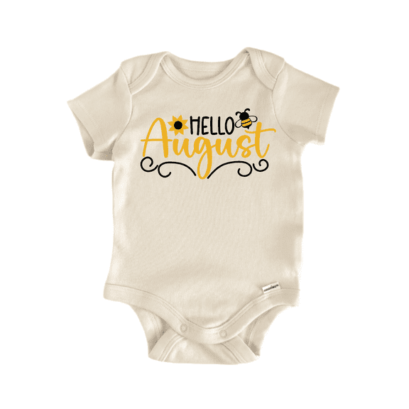 Hello August Newborn Baby Bodysuit