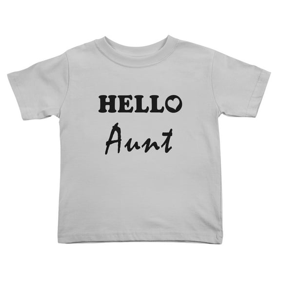 Hello Aunt Cute Toddler T Shirts for Boys Girls (Gray, Youth M)