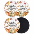 thumbnail image 1 of Hello Autumn Coasters Set of 4, Absorbent Coasters for Drinks, Orange Thanksgiving Fall Pumpkins Maple Leaf Coaster for Desk Coffee Table Protection, Home Decor House Warming Gifts 4", 1 of 8