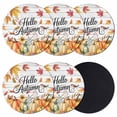 thumbnail image 1 of Hello Autumn Coasters Set of 6, Absorbent Coasters for Drinks, Thanksgiving Fall Pumpkins Maple Leaf Coaster for Desk Coffee Table Protection, Home Decor House Warming Gifts 4", 1 of 8