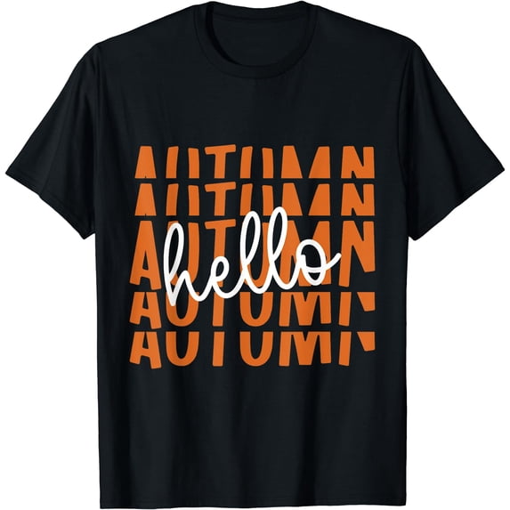 Hello Autumn Happy Fall T-Shirt Black 2X-Large