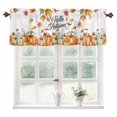 thumbnail image 1 of Hello Autumn Kitchen Valances for Windows 60x18 Inch Kitchen Curtains Valances Rod Pocket Orange Thanksgiving Fall Pumpkins Maple Leaf Bathroom Window Valances for Window Treatment Decor, 1 of 6