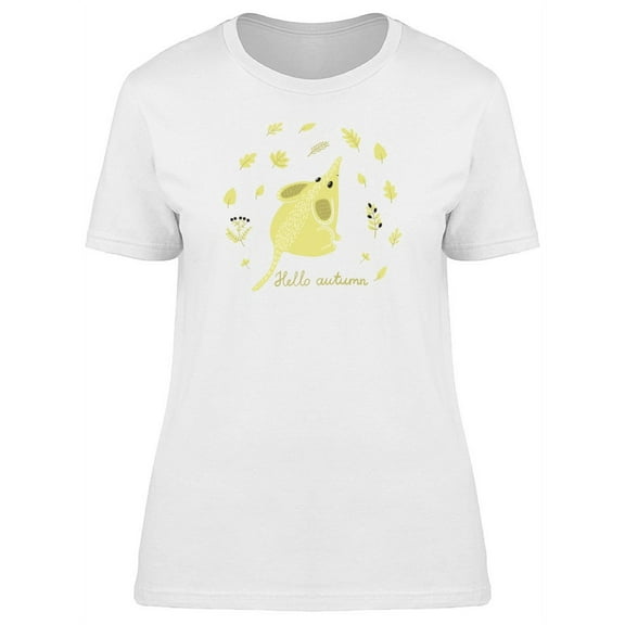 Hello Autumn Little Mouse T-Shirt Women -Image by Shutterstock, Female Small