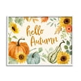 thumbnail image 1 of Hello Autumn Orange Calligraphy Fall Plants Border Botanical & Floral Graphic Art Framed Art Print Wall Art, 1 of 7