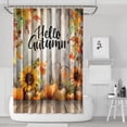 thumbnail image 1 of Hello Autumn Pumpkin Sunflower Shower Curtain,Reusable Bath Curtain with Hooks Retro Polyester Fabric Bathroom Curtains for Thanksgiving Day Fall Party Home Decor, 1 of 5