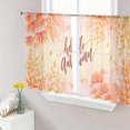 thumbnail image 1 of Hello Autumn Sheer Curtains 45 Inch Length 2 Panels Set, Orange Red Maple Leaf Thanksgiving Voile Window Treatment Rod Pocket Small Kitchen Curtains Drapes for Bedroom 52"x45"x2, 1 of 7