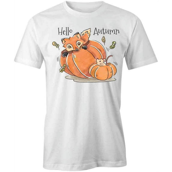 Hello Autumn T-Shirt | Cool Fall White Tee Gift