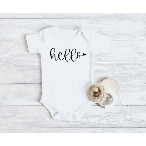 Hello Baby Bodysuit, Hello World, Newborn Outfit, Hospital Outfit, Neutral Baby Gifts, I Am Here Outfit, Welcome To The World, Organic Cute And Cool Baby Bodysuit, Baby Bodysuit Lat 4424