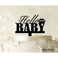 thumbnail image 1 of "Hello Baby Custom Cake Topper Personalized Shiny Black Cake Topper Color Option Available 5""-7"" Inches Wide", 1 of 1