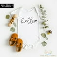 thumbnail image 1 of Hello Baby Newborn Boy Coming Home Outfit Neutral Baby Coming Home Outfit Baby Boy Gift Going Home Outfit Newborn Baby Clothes Cute And Cool Baby Bodysuit, Baby Bodysuit Lat 4424, 1 of 3